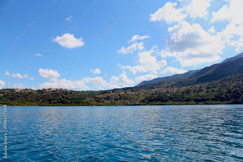 Lake Kournas at Crete island in Greece