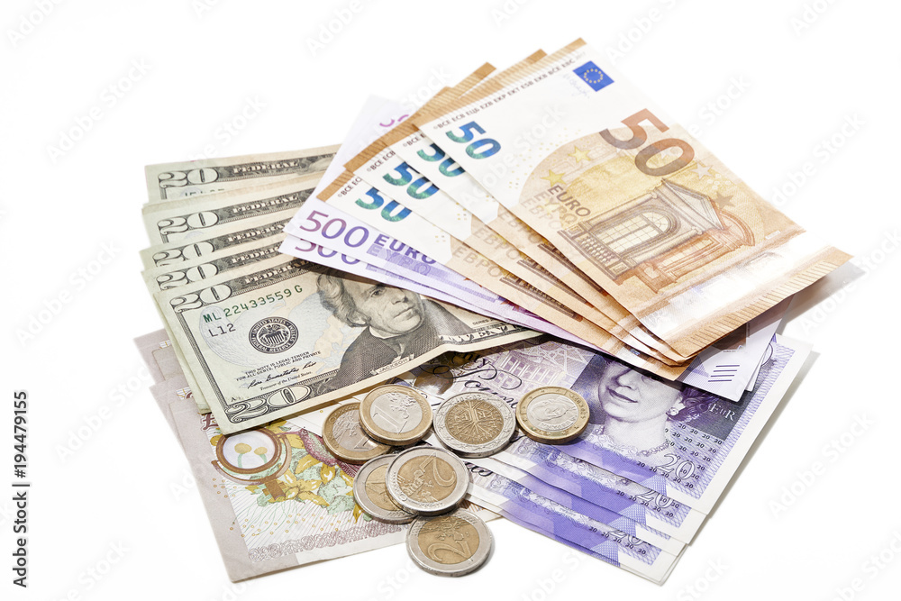 Dollars, Euros and Bristish Pounds Dollars, Euros and Bristish Pounds