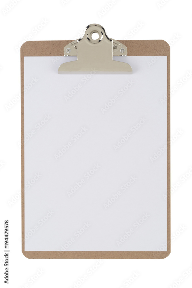Carpeta portadocumentos de madera con pinza foto de Stock | Adobe Stock