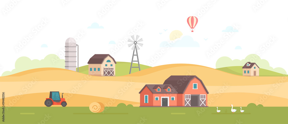 Countryside - modern flat design style vector illustration