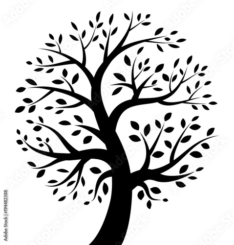 Black Tree icon. Vector illustration