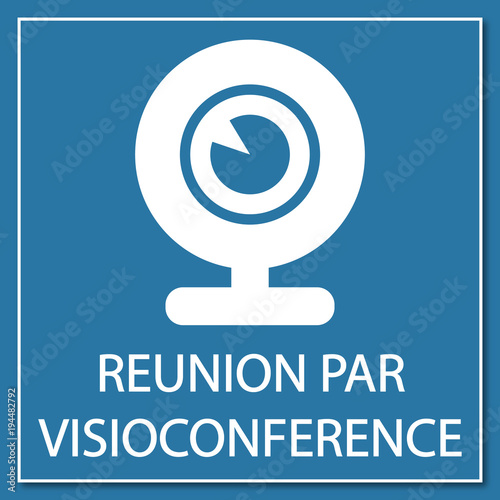 Logo réunion par visioconférence.