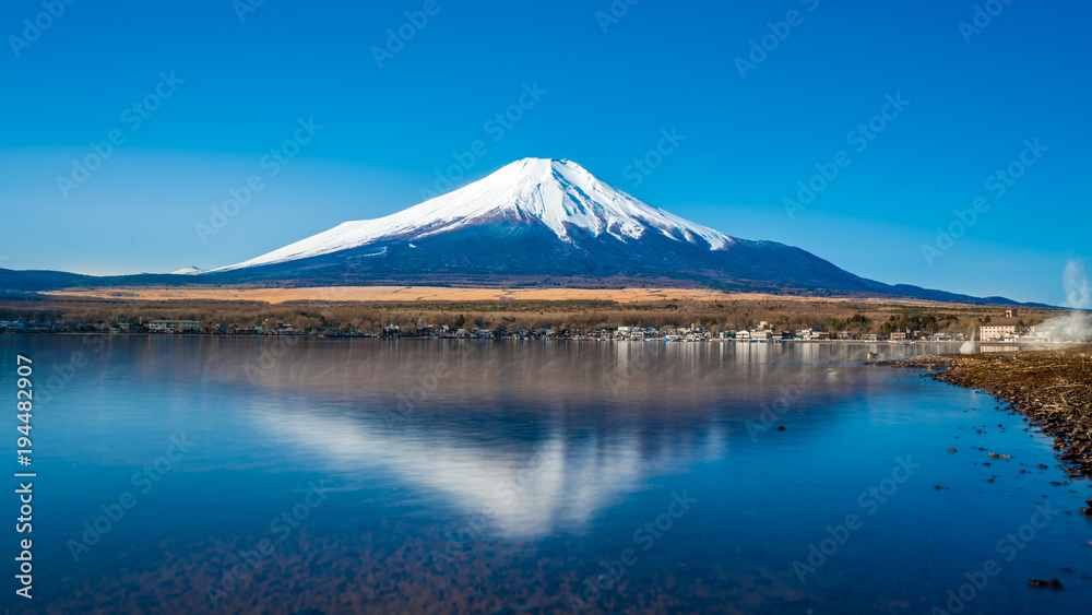 Fuji Mountain And Lake Reflection