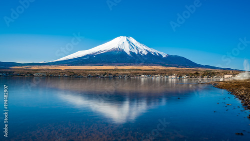 Fuji Mountain And Lake Reflection