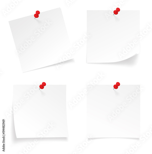 Realystic set Stick note isolated on white background - stock vector.