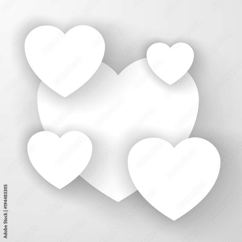 Heart applique background. Vector illustration