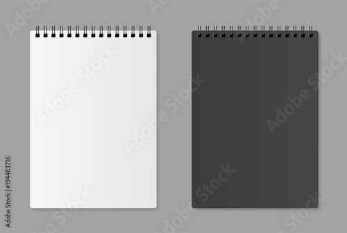 Realistic blank notebook - stock vector.