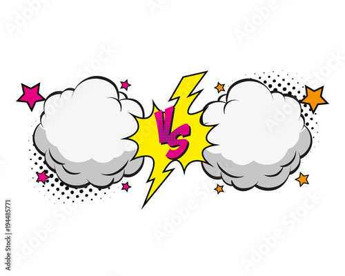 Versus letters fight backgrounds comics style design. Vector illustration