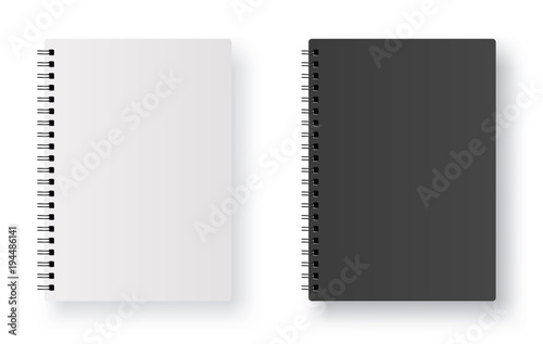 Realistic blank notebook - stock vector. photo