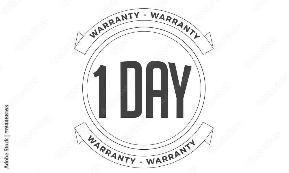 Fototapeta premium 1 days warranty icon vintage rubber stamp guarantee