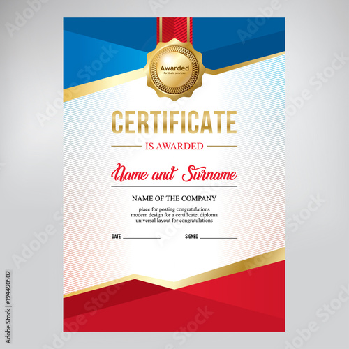 Certificate design, for sports achievements