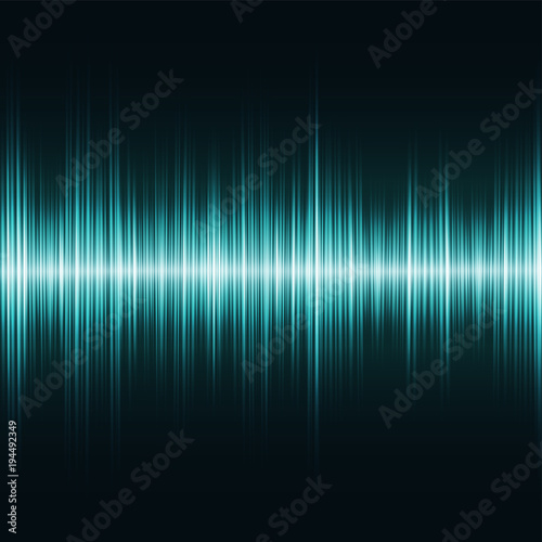 Teal oscillation light effect, sound equalizer digital visualization, glowing northern lights illustration on transparent background. Shining peaks of twinkling illumination.