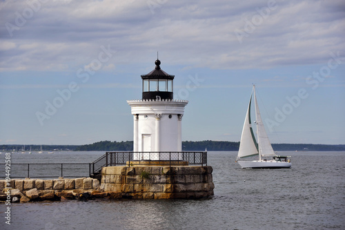Wallpaper Mural Sailing Past Portland Breakwater Lighthouse in Maine Torontodigital.ca