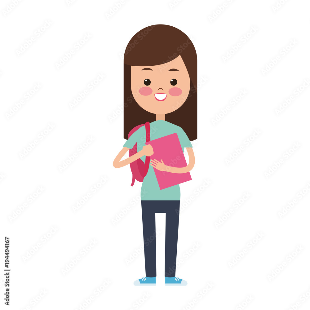 School girl cartoon vector illustration graphic design School girl cartoon vector illustration graphic design
