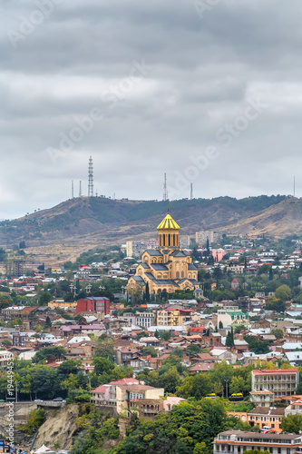 View of Holy Trinity Cathedral of Tbilisi, Georgia