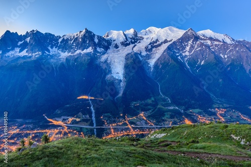 Chamonix valley in the morning. France