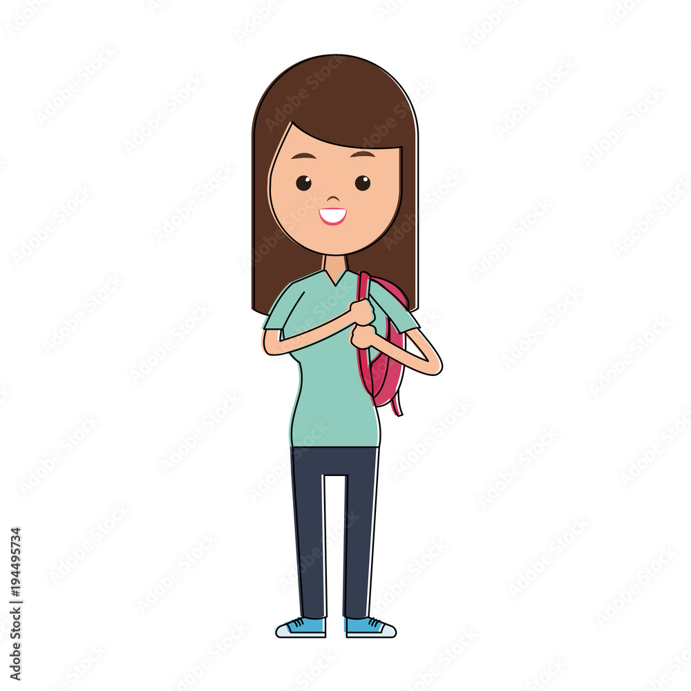 School girl cartoon vector illustration graphic design School girl cartoon vector illustration graphic design