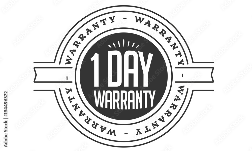 Fototapeta premium 1 days warranty icon rubber stamp