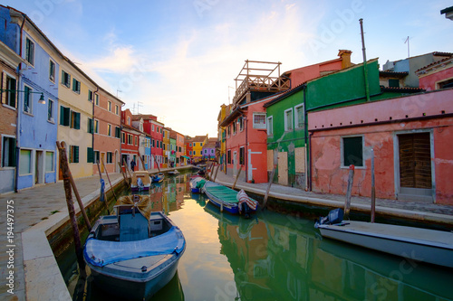 Colorful house in Burano island, Venice,