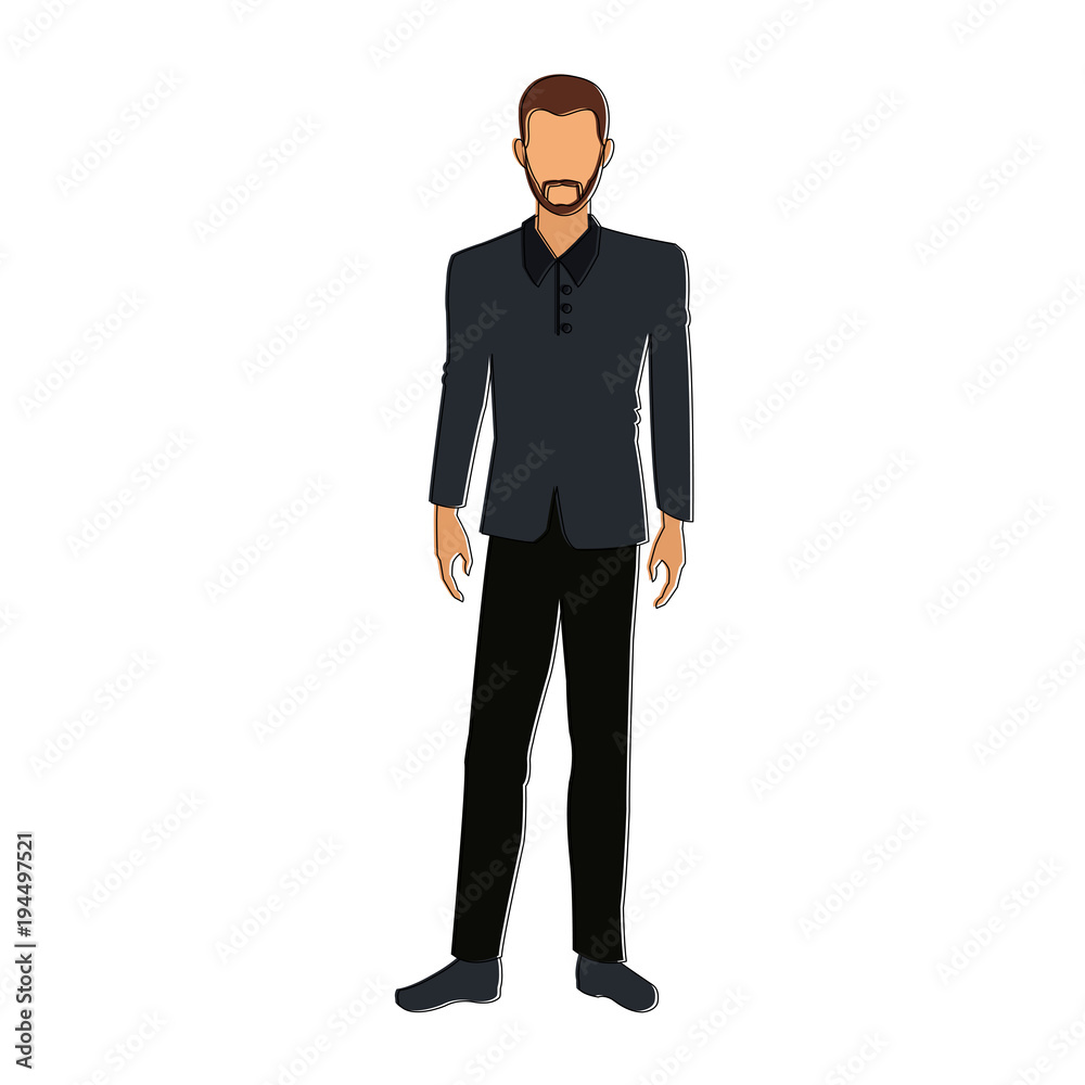 Fototapeta premium Businessman avatar cartoon vector illustration graphic design