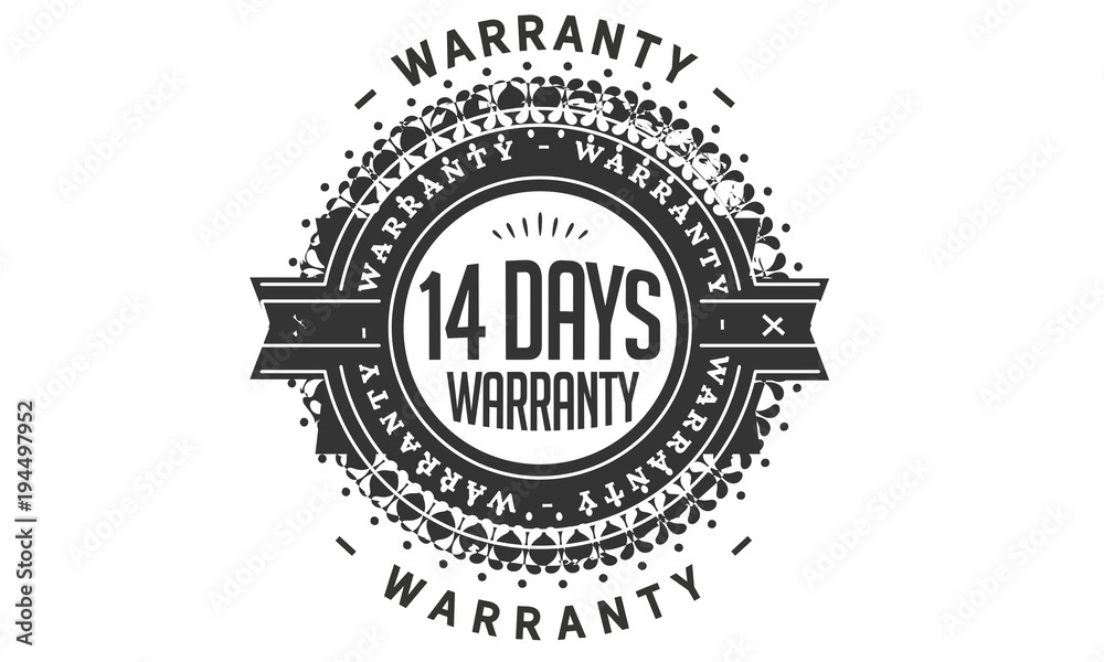 Fototapeta premium 14 days warranty icon rubber stamp