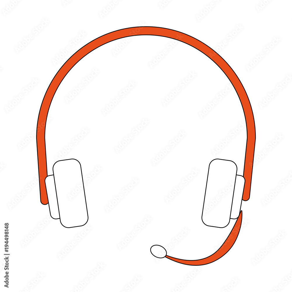 Obraz premium Headset call center symbol vector illustration graphic design
