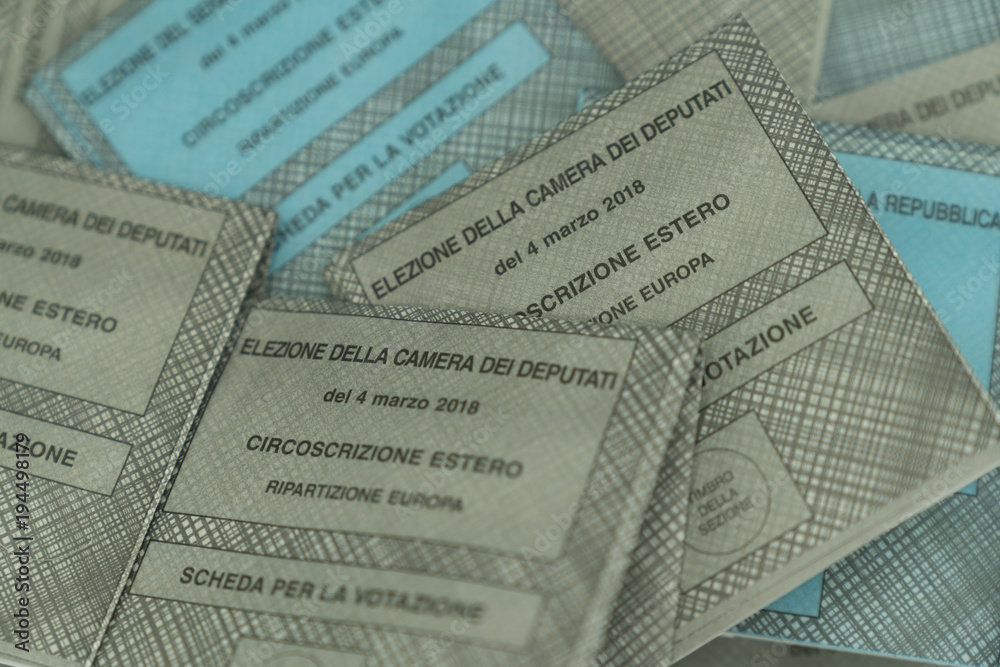 Obraz premium stack of ballot papers for Italian elections 2018