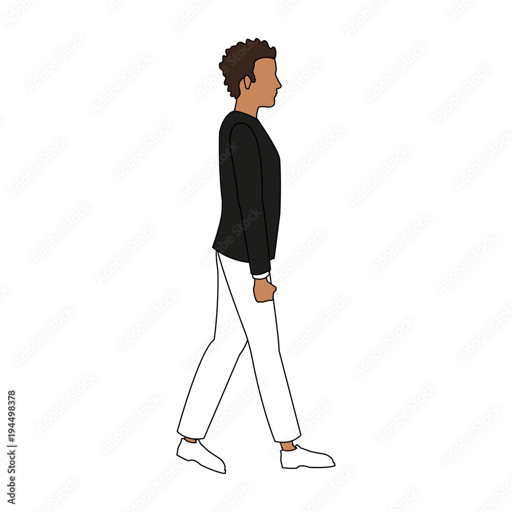 Man walking cartoon vector illustration graphic design