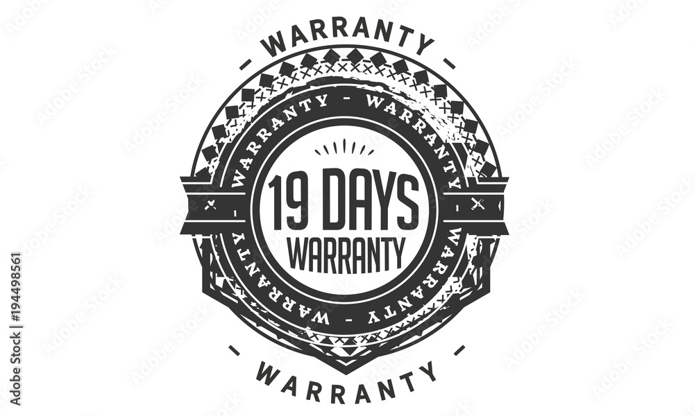 Fototapeta premium 19 days warranty icon rubber stamp