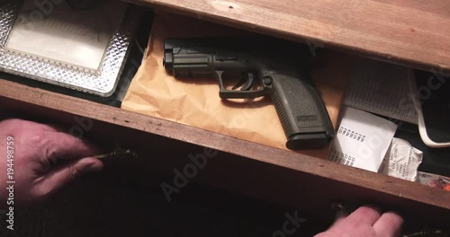 Grabbing A Gun From A Drawer
