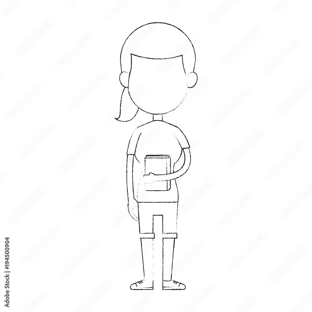 School girl cartoon vector illustration graphic design