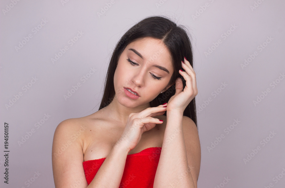 beauty natural portrait isolated on white beauty natural portrait isolated on white