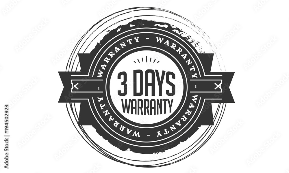 Fototapeta premium 3 days warranty icon rubber stamp