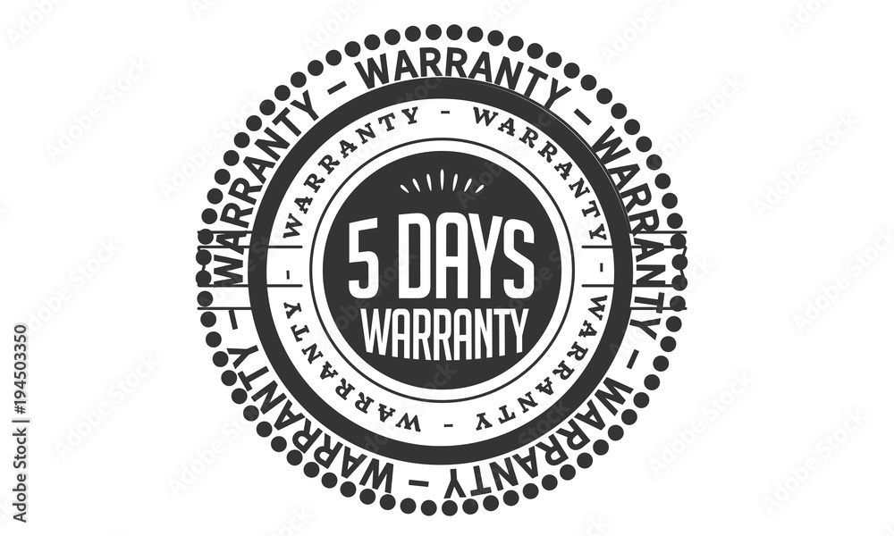 Obraz premium 5 days warranty icon rubber stamp
