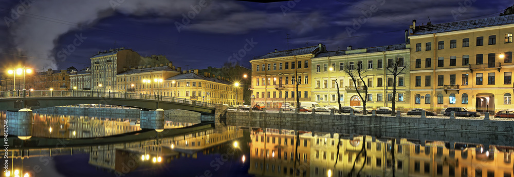 Night river Fontanka in St. Petersburg