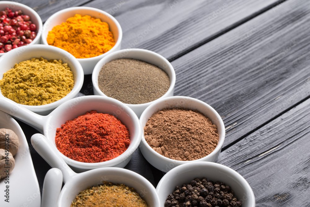 Various spices selection