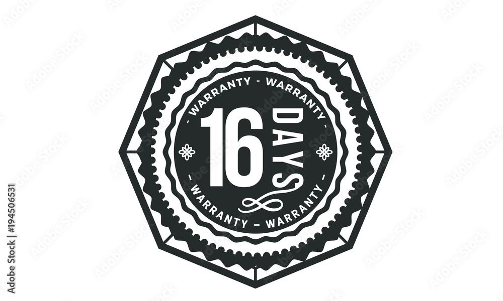 Fototapeta premium 16 days warranty icon rubber stamp