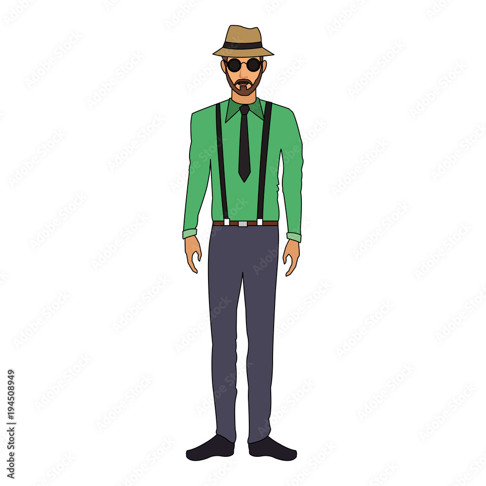 Hipster fashion man cartoon vector illustration graphic design Hipster fashion man cartoon vector illustration graphic design