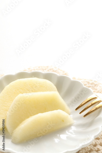 Cut fruit dessert, slided apple