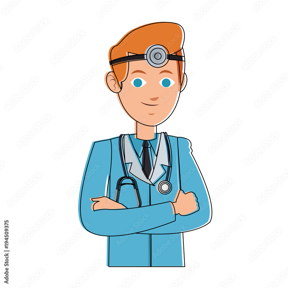 Doctor male cartoon vector illustration graphic design