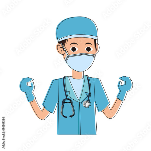 Doctor male cartoon vector illustration graphic design