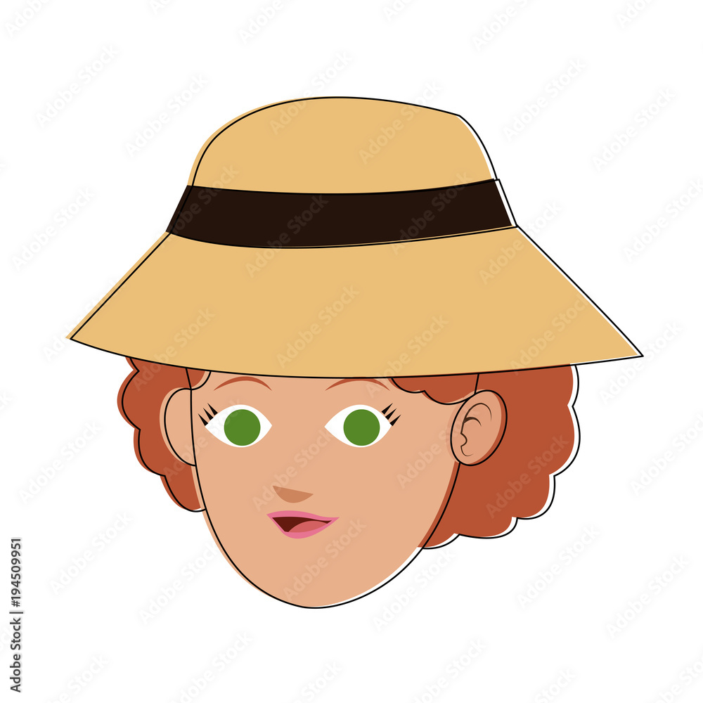 Woman face cartoon with accesory vector illustration graphic design