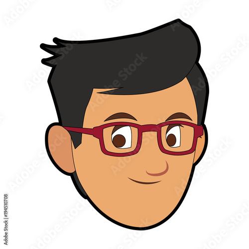 Man face cartoon with accesory vector illustration graphic design