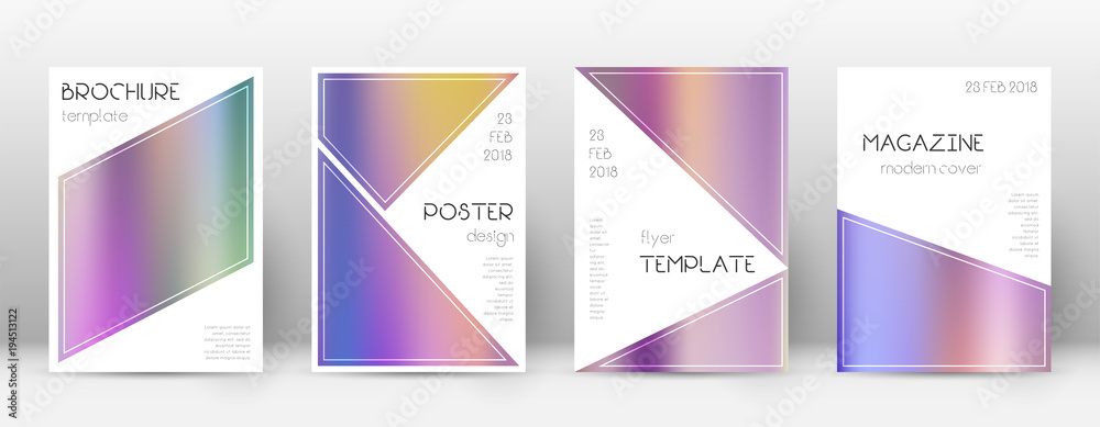 Flyer layout. Triangle adorable template for Brochure, Annual Report, Magazine, Poster, Corporate Presentation, Portfolio, Flyer. Bewitching color gradients cover page.