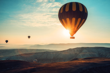 Acrylglasbilder Ballon Heißluftballons über dem Tal Kappadokiens  © ValentinValkov