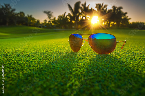 Beautiful glasses on golf course