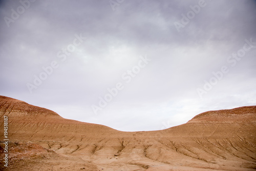 Desert landscape of the Bardenas Real in Navarra Spain