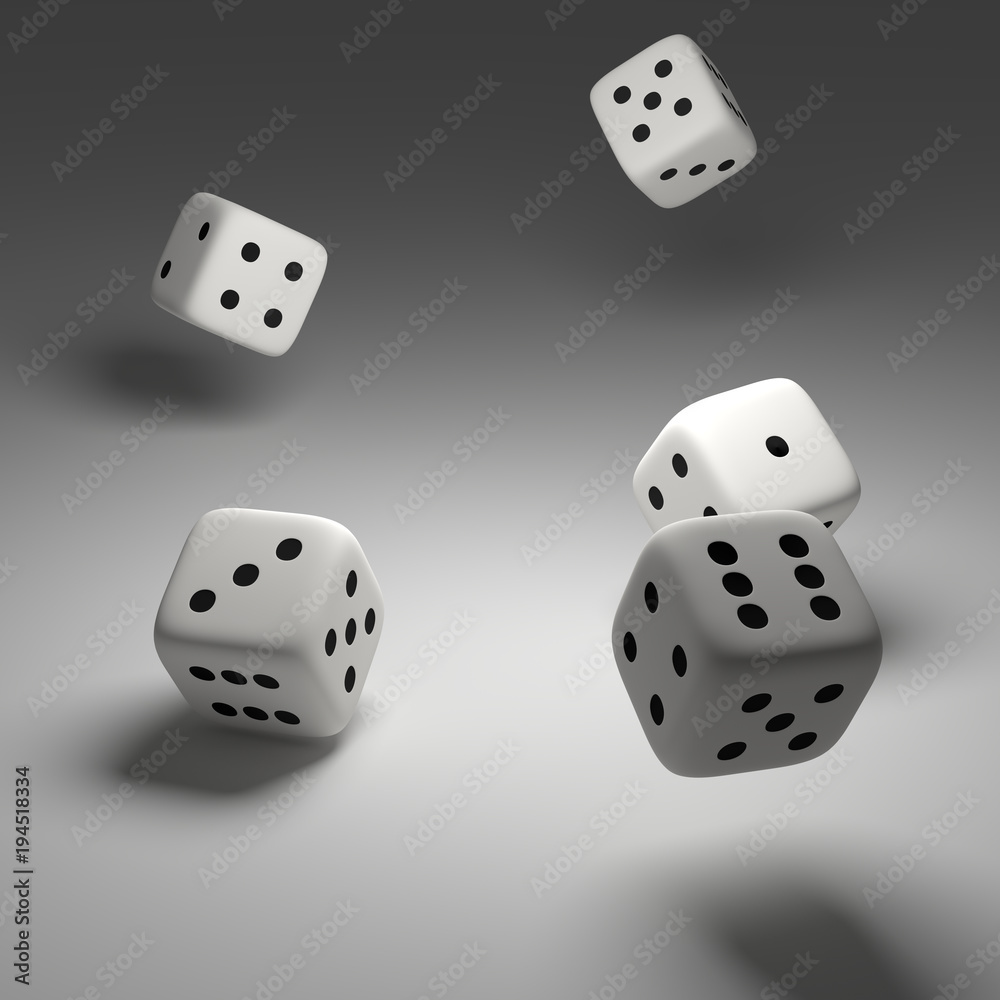cubes dice two white dices 3D Rendering cubes dice two white dices 3D Rendering