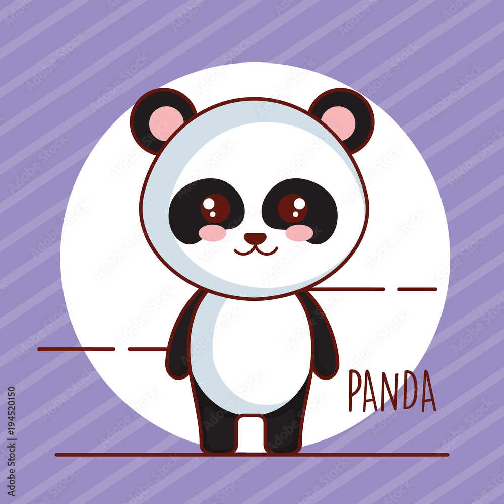 Naklejka premium cute panda bear tender character vector illustration design