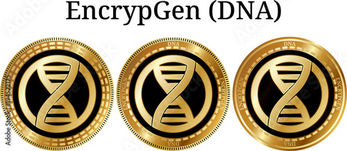 Set of physical golden coin EncrypGen (DNA)